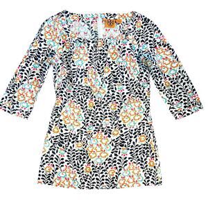 Tory Burch Linen Tunic Top Size 4